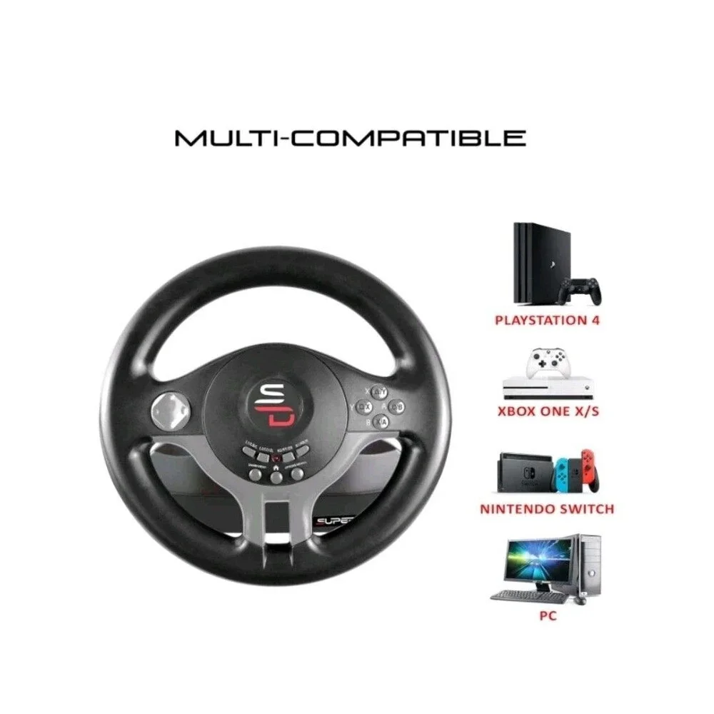Superdrive SV250 Racing steering wheel w/pedals & gearshift paddles Tested Works